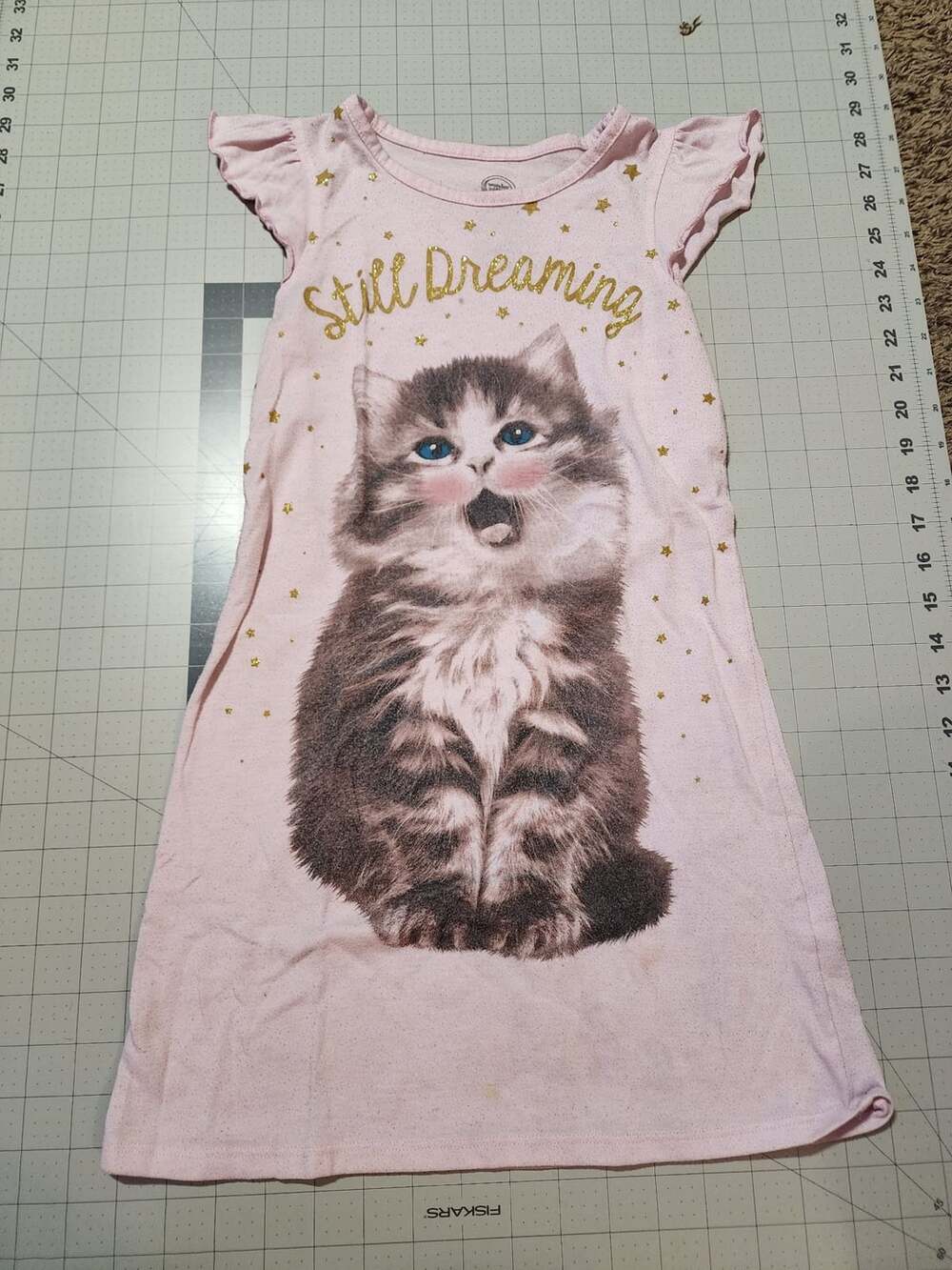Wonder Nation Nightgown Size M (7-8) Pink Still Dreaming Cat
